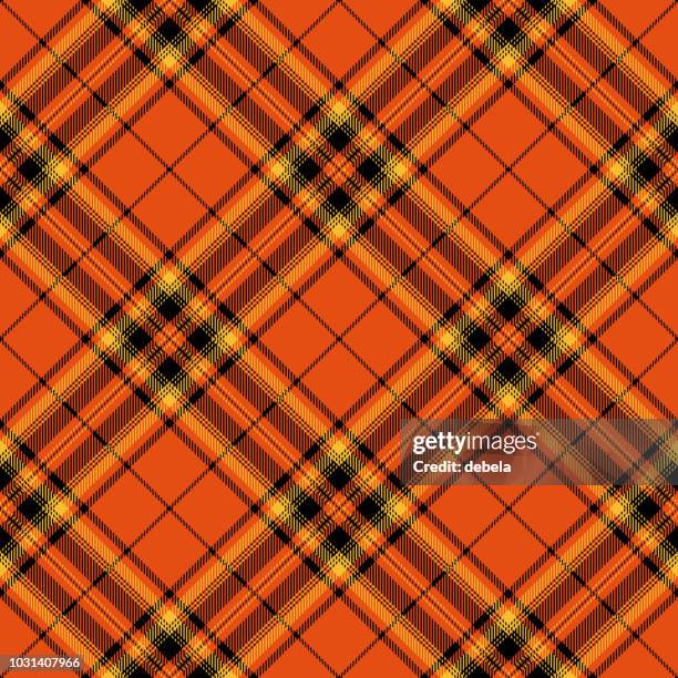 halloween tartan plaid decorative seamless pattern - quilted stock illustrations
