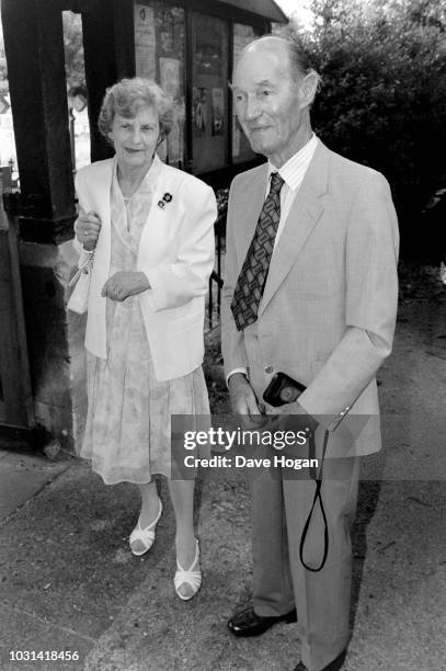 Parents of The Rolling Stones Mick Jagger, Eva Scutts and Basil Jagger attend their granddaughter, Georgia May Jagger's christening at Saint Andrew's...