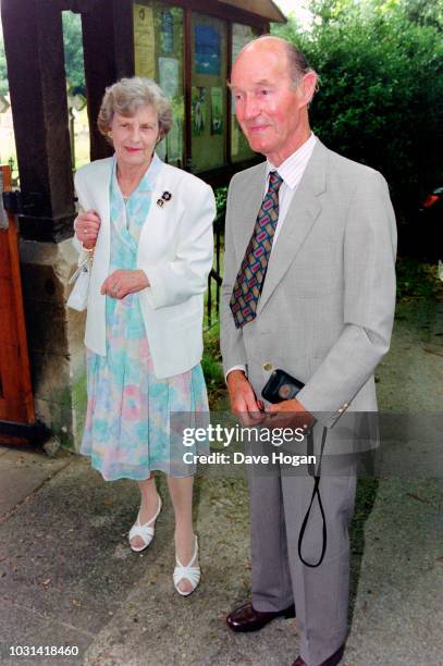 Parents of The Rolling Stones Mick Jagger, Eva Scutts and Basil Jagger attend their granddaughter, Georgia May Jagger's christening at Saint Andrew's...