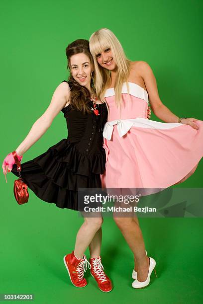 Actresses Brittany Curran and Monet Monico attend the Rockin Valentine Teen Celebrity Bash at a Private Residence on February 7, 2009 in Beverly...