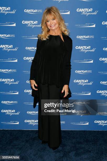 Goldie Hawn attends the Annual Charity Day hosted by Cantor Fitzgerald, BGC and GFI at Cantor Fitzgerald on September 11, 2018 in New York City.