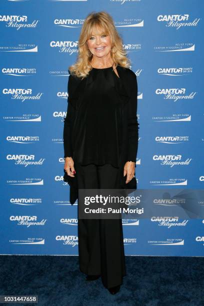 Goldie Hawn attends the Annual Charity Day hosted by Cantor Fitzgerald, BGC and GFI at Cantor Fitzgerald on September 11, 2018 in New York City.