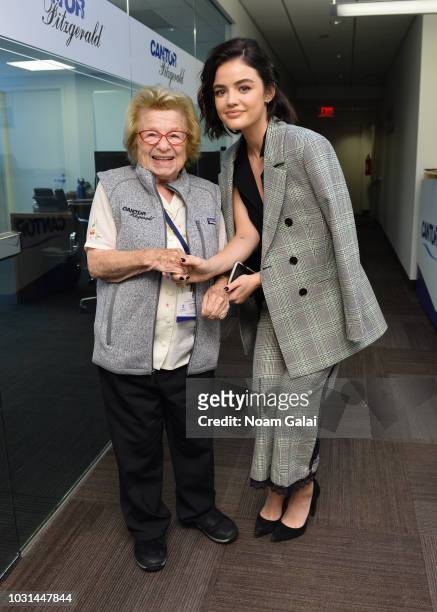 Dr. Ruth Westheimer and Lucy Hale attend the Annual Charity Day hosted by Cantor Fitzgerald, BGC and GFI at Cantor Fitzgerald on September 11, 2018...