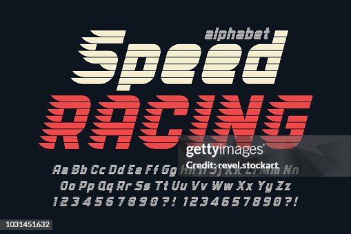 Alpha Racing Font Racing Display Font Design Alphabet Letters And Numbers High-Res Vector ...