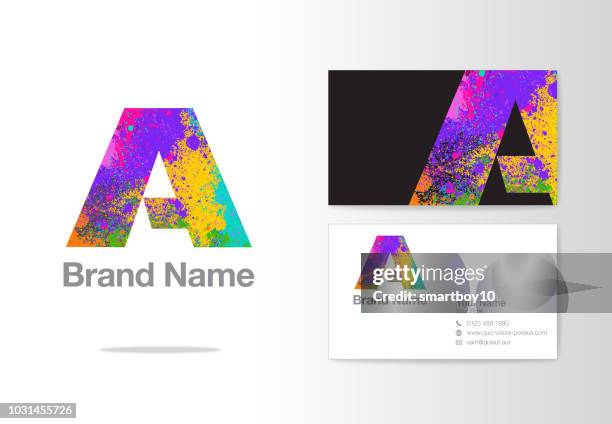 letter a logo design or corporate identity - lettre a stock illustrations
