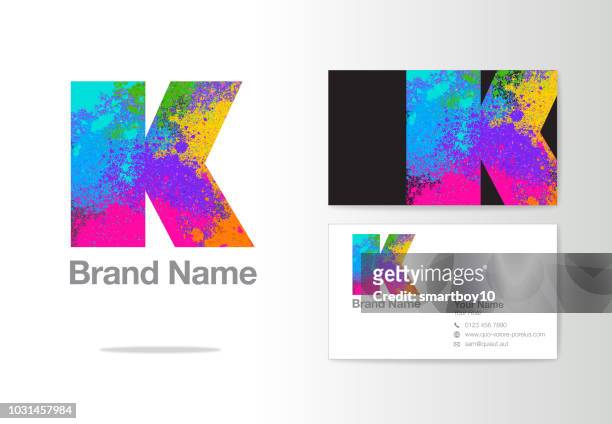 illustrazioni stock, clip art, cartoni animati e icone di tendenza di design del logo della lettera k o identità aziendale - lettera k