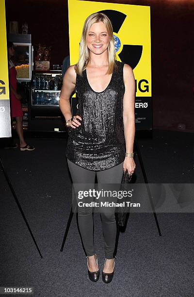 Amy Smart arrives to the Los Angeles premiere of "Countdown To Zero" held at the Landmark Theater on July 28, 2010 in Los Angeles, California.