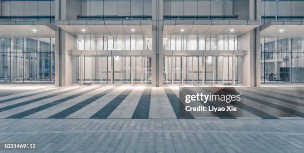 open area in front of lujiazui office building - global entry stockfoto's en -beelden
