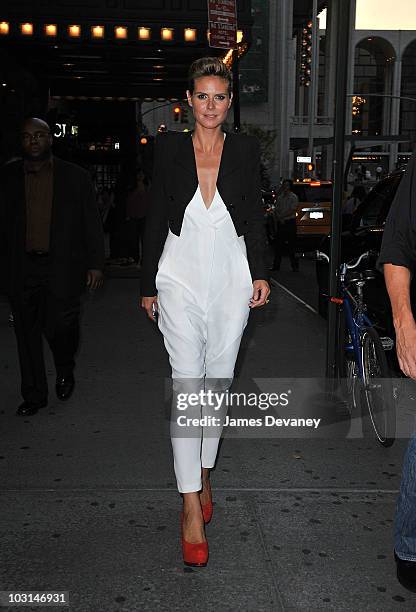 Heidi Klum leaves the "Project Runway" season eight premiere at the Empire Hotel on July 28, 2010 in New York City.