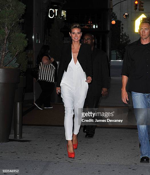 Heidi Klum leaves the "Project Runway" season eight premiere at the Empire Hotel on July 28, 2010 in New York City.