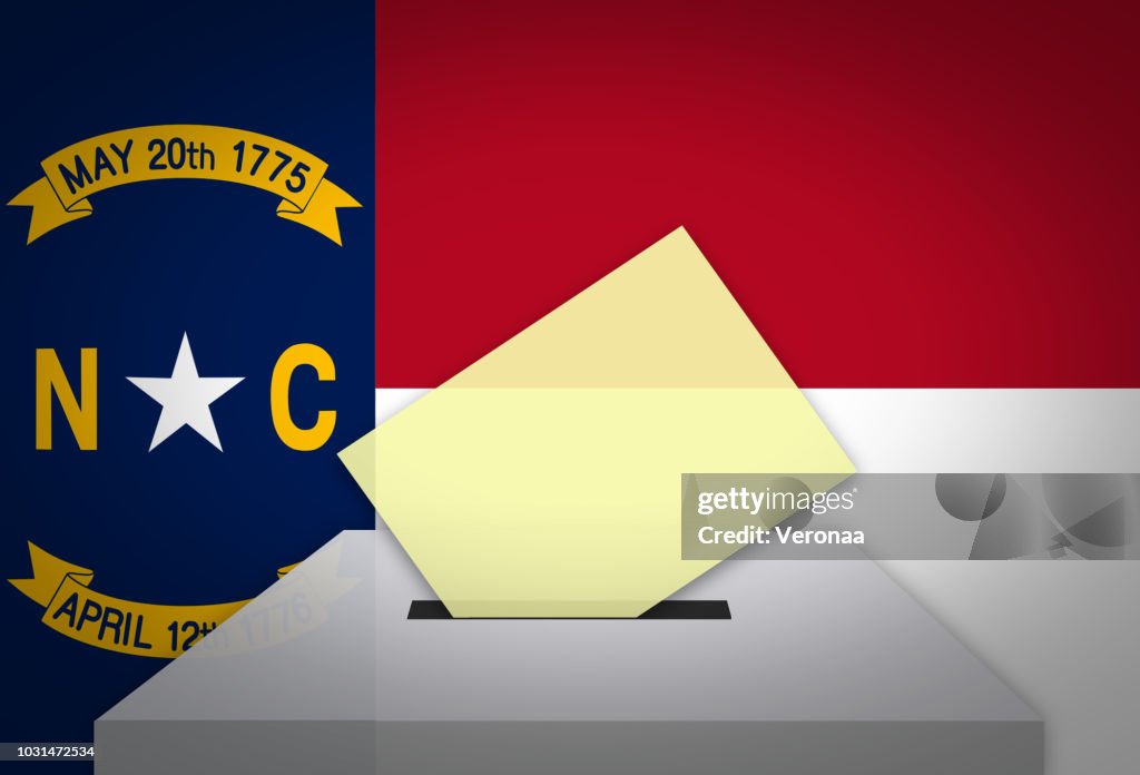 Election in NORTH CAROLINA - USA, voting at the ballot box