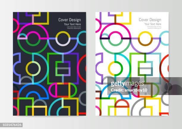 abstract geometric cover design - geometric shape logo stock illustrations
