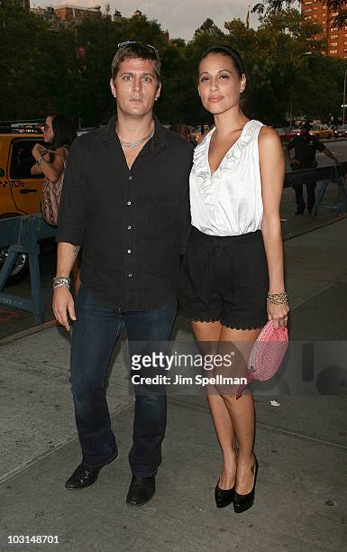 Singer Rob Thomas and wife Marisol Maldonado attends the Cinema Society & 2ist screening of "Twelve" at Landmark's Sunshine Cinema on July 28, 2010...