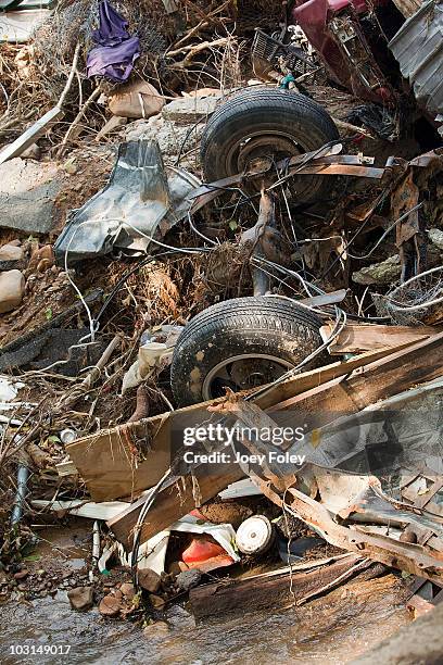 View of the devastation still remaining from the flood disaster in Pike County. The Tide's Loads Of Hope mobile laundry program is in the area...