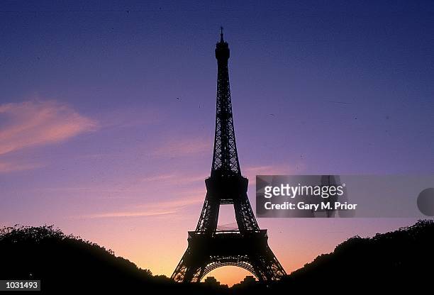 General view of the Eiffel Tower at night during the French Open at Roland Garros in Paris. \ Mandatory Credit: Gary M Prior/Allsport