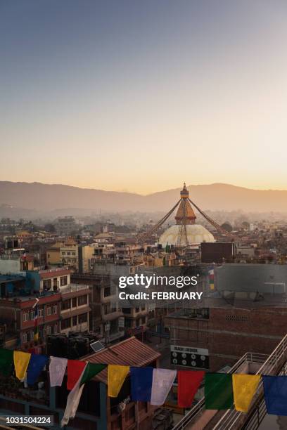 boudhanath stupa, kathmandu, nepal - katmandu stockfoto's en -beelden