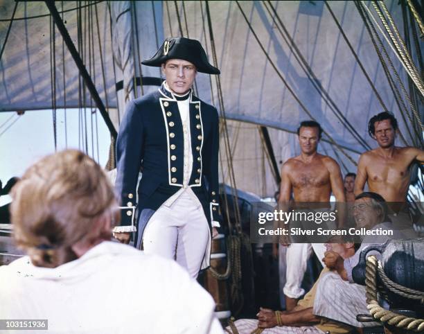 American actor Marlon Brando as Fletcher Christian in the film 'Mutiny on the Bounty', 1962.