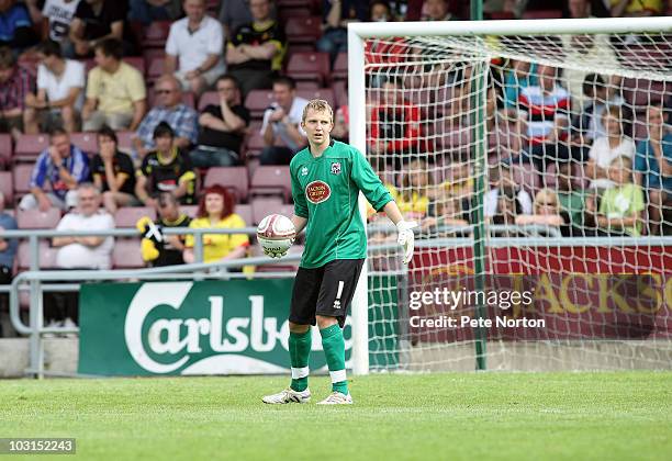 Paul Walker of Northampton Townin action during the pre season match between Northampton Town and Watford at Sixfields Stadium on July 24, 2010 in...