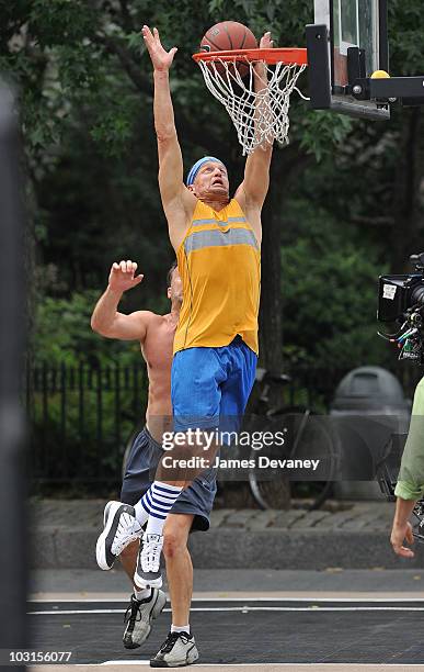 Woody Harrelson filming on location for "Friends With Benefits" on the streets of Manhattan on July 28, 2010 in New York City.