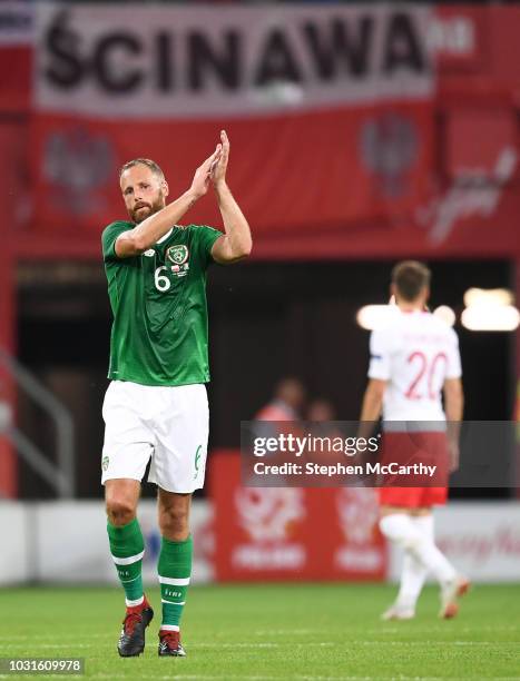 Wroclaw , Poland - 11 September 2018; David Meyler of Republic of Ireland following the International Friendly match between Poland and Republic of...