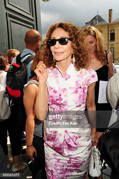 Actress Marisa Berenson attends the Christian Dior - Outside Arrivals - PFW Haute Couture F/W 2011 at Musee Rodin on July 5, 2010 in Paris, France.