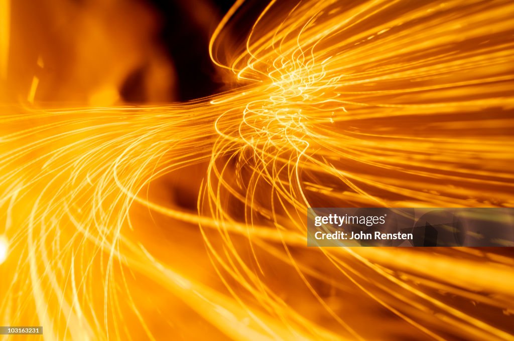 Abstract fire and light trails and effects