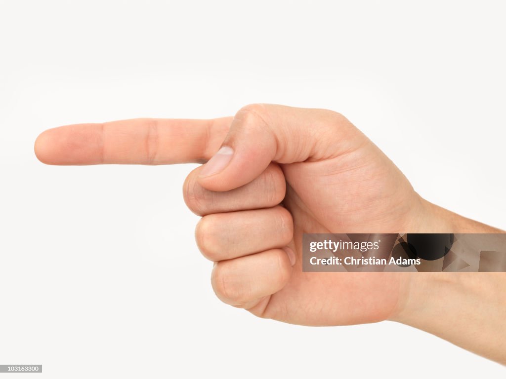 Hand Sign Point Finger High-Res Stock Photo - Getty Images