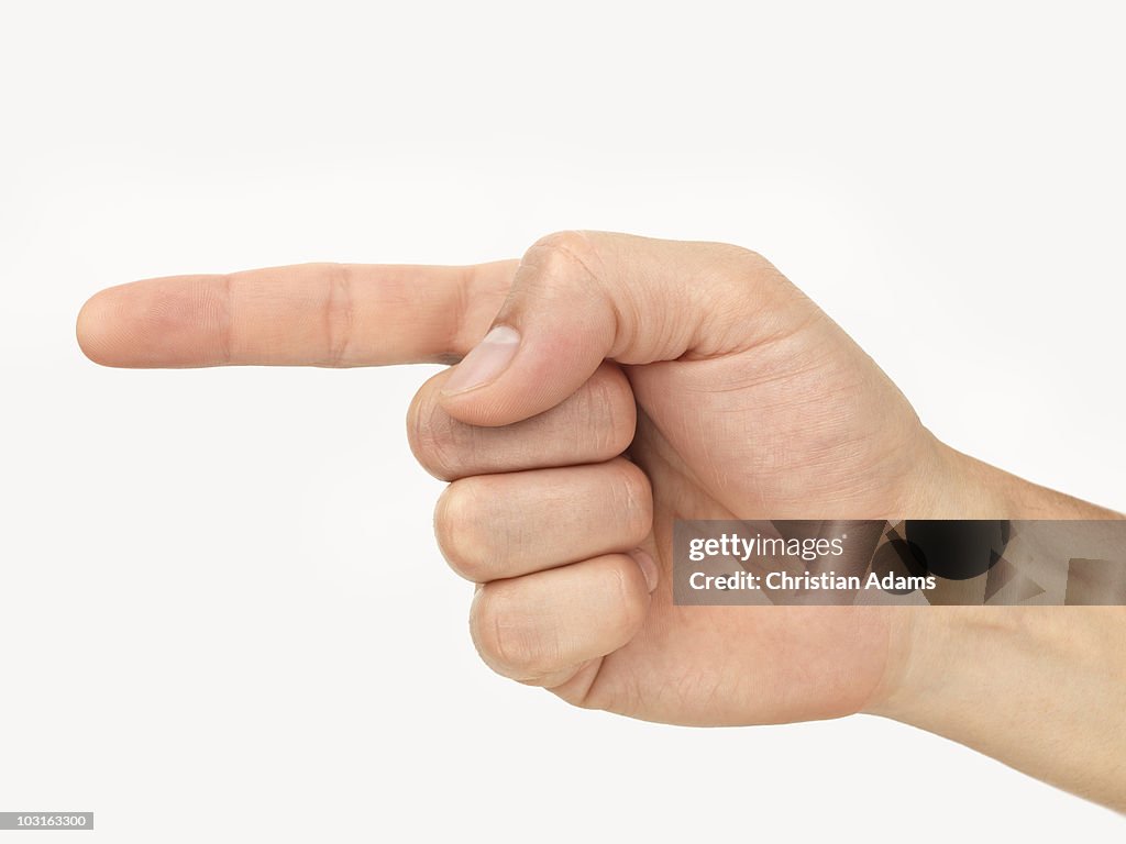 Hand sign - point finger