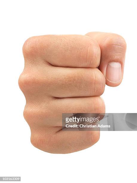 hand sign - fist - clenched fist stockfoto's en -beelden