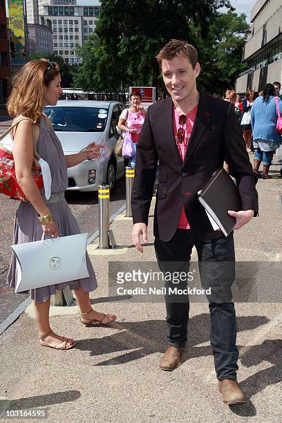 Emma Crosby and Ben Shephard Sighted outside the ITV Studios on his last day of GMTV on July 30, 2010 in London, England.