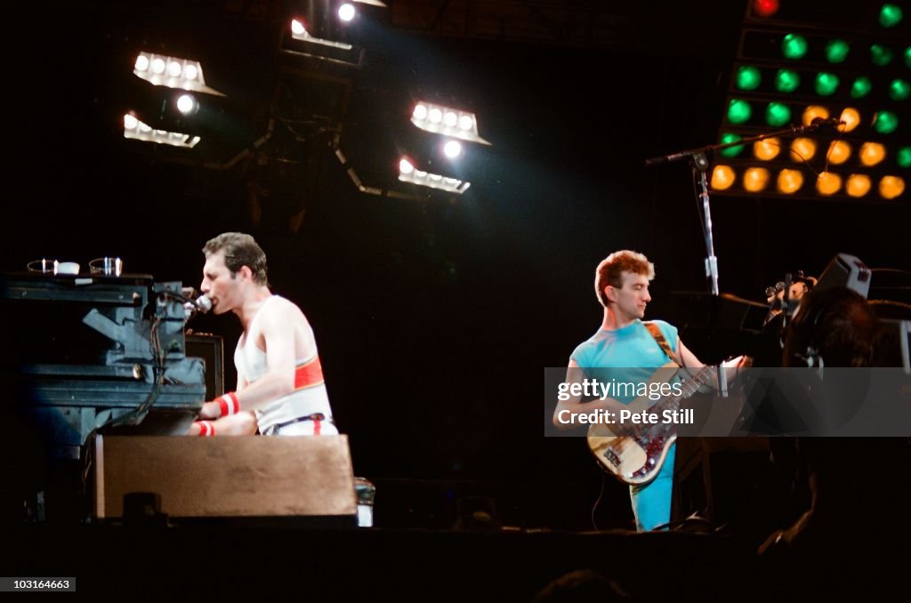 Queen Performs At Milton Keynes Bowl in 1982