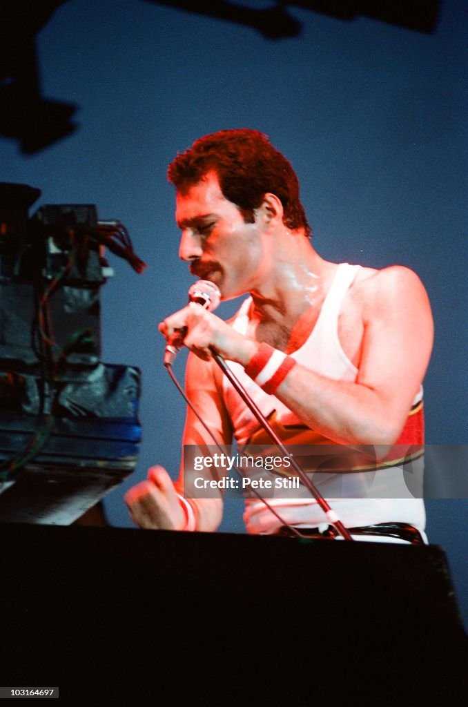 Queen Performs At Milton Keynes Bowl in 1982