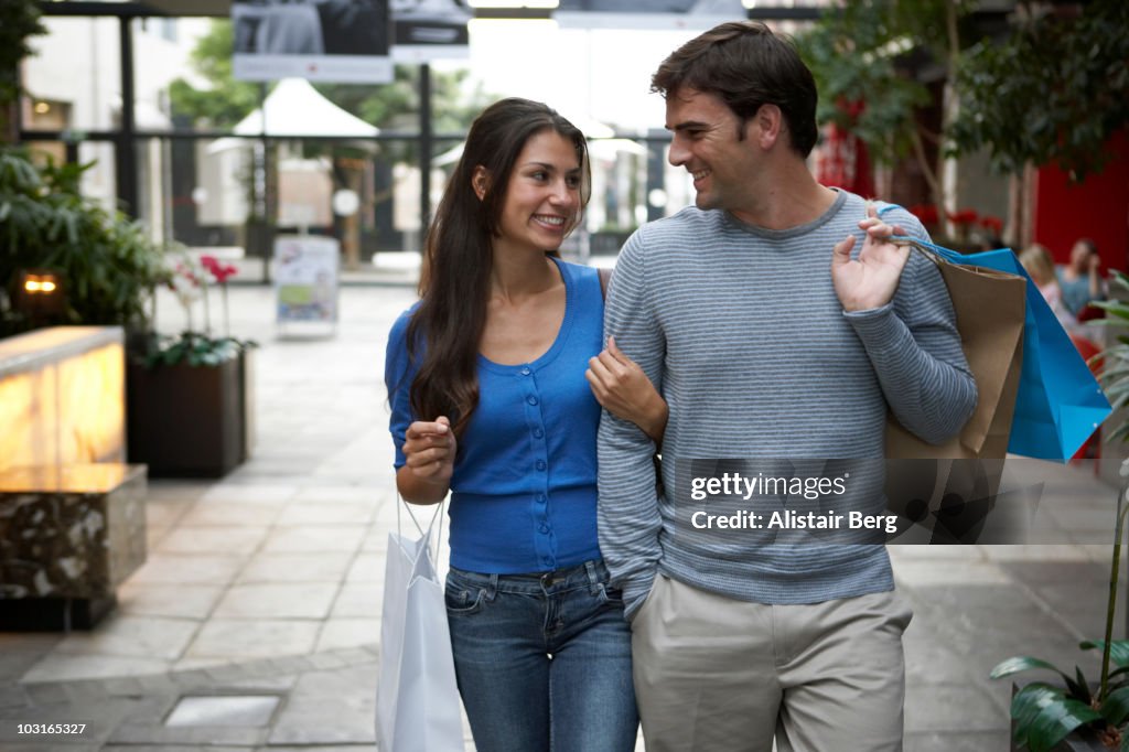 Young couple shopping together 