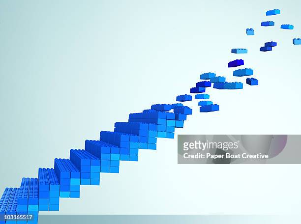 3d stairs made of toy blocks - toy block stock illustrations