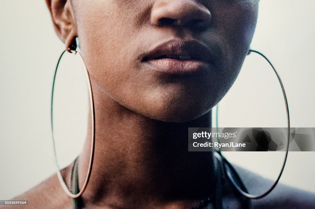 Close Up Portrait of Young Womans Face