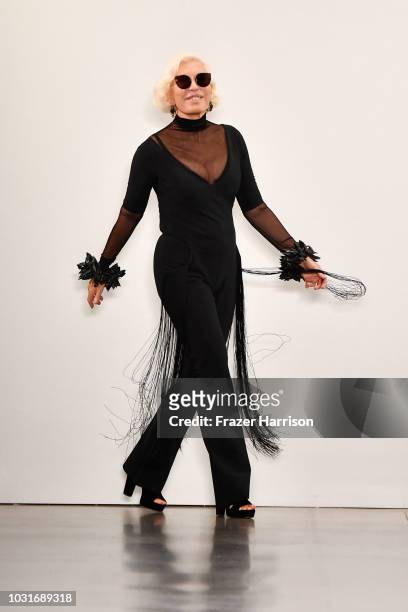 Designer Chiara Boni walks the runway for Chiara Boni La Petite Robe during New York Fashion Week: The Shows at Gallery II at Spring Studios on...