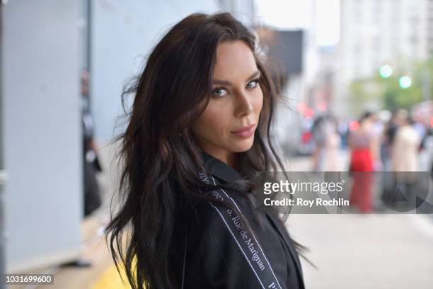 Liliana Nova poses for a street style portrait during New York Fashion Week: The Shows at Spring Studios on September 11, 2018 in New York City.