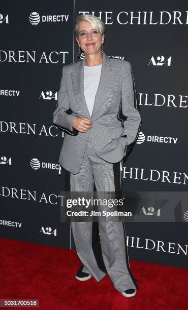 Actress Emma Thompson attends the "The Children Act" New York premiere at Walter Reade Theater on September 11, 2018 in New York City.