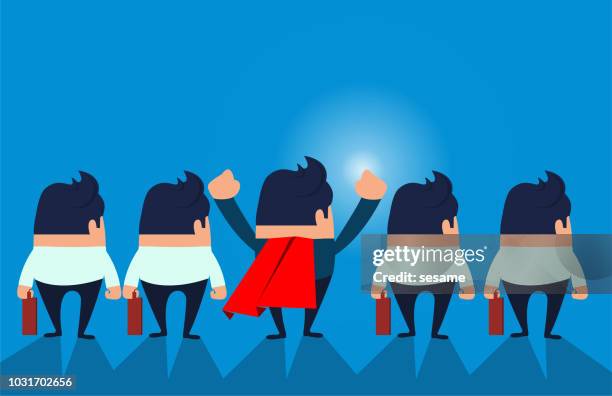 team and leadership - crowd from behind stock illustrations
