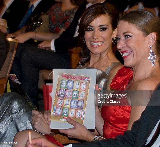 Anette Michel and Andrea Noli during the presentation of Loteria Mexicana tv program on July 29, 2010 in Mexico City, Mexico.