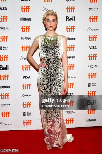 Elizabeth Debicki attends the "Vita & Virginia" premiere during 2018 Toronto International Film Festival at Winter Garden Theatre on September 11,...