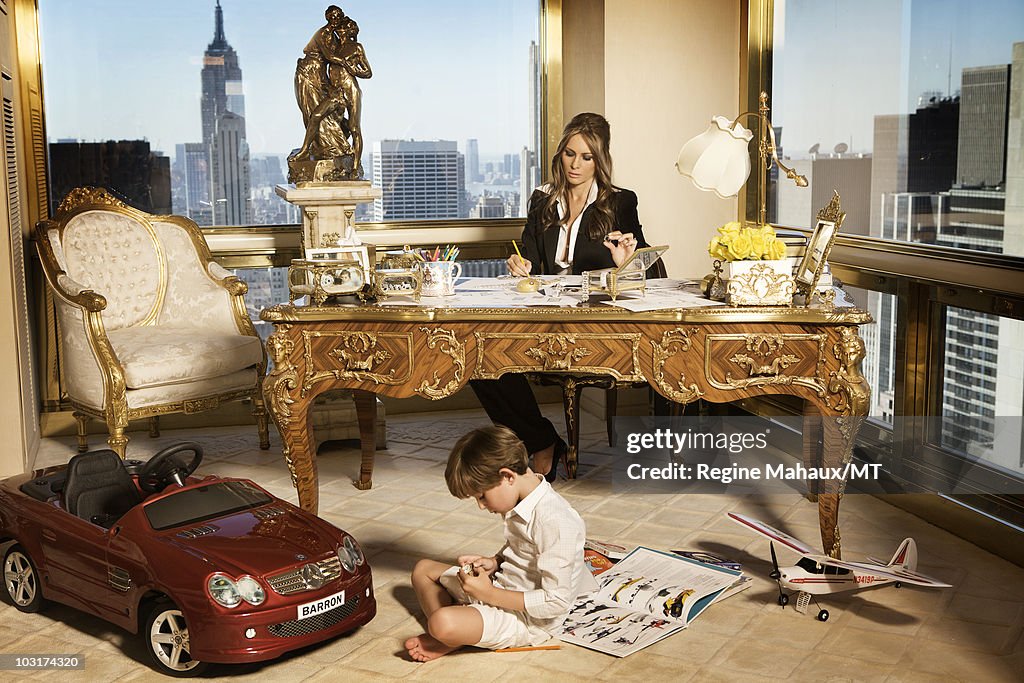 Melania, Donald, And Barron Trump At Home Shoot