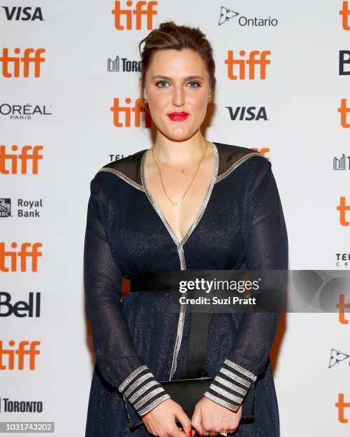 Chanya Button attends the "Vita & Virginia" premiere during 2018 Toronto International Film Festival at Winter Garden Theatre on September 11, 2018...