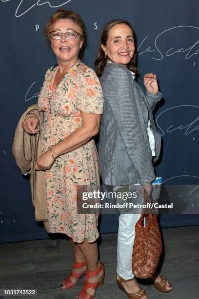 Catherine Frot and Dominique Blanc attend "La Scala" reopens on September 11, 2018 in Paris, France.