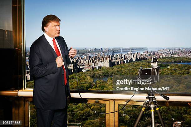 Donald Trump poses for a portrait on April 14, 2010 in New York City. Donald Trump is wearing a suit and tie by Brioni.