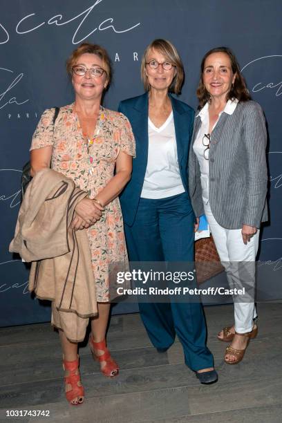 Catherine Frot, French Minister of Culture Francoise Nyssen and Dominique Blanc attend "La Scala" reopens on September 11, 2018 in Paris, France.