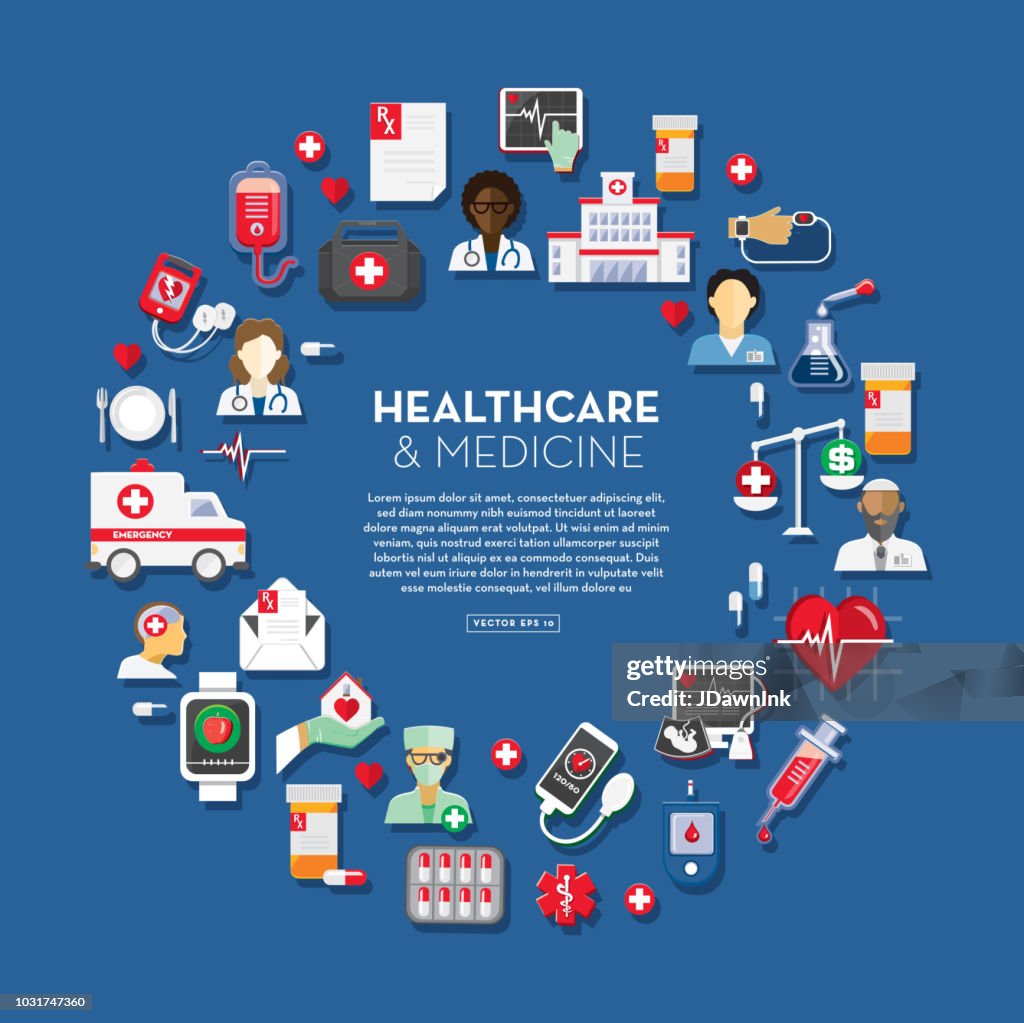 Health Worker Design Healthcare And Medicine Design Template High-Res Vector Graphic - Getty ...