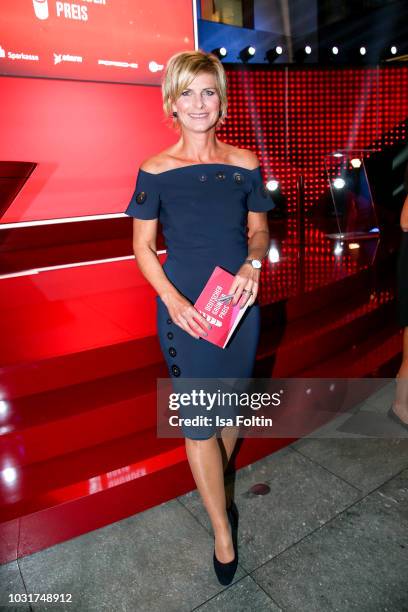 German presenter Barbara Hahlweg during the Deutscher Gruenderpreis at ZDF Hauptstadtstudio on September 11, 2018 in Berlin, Germany.