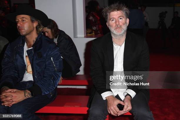 James Murphy of LCD Soundsystem attends the Calvin Klein Collection front Row during New York Fashion Week at New York Stock Exchange on September...