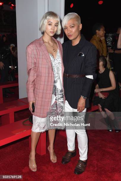 Kim Jones and Bryanboy attend the Calvin Klein Collection front Row during New York Fashion Week at New York Stock Exchange on September 11, 2018 in...